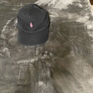 Polo by Ralph Lauren Black Hat with Pink Logo